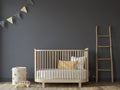 Nursery interior in scandinavian style. 3d render Royalty Free Stock Photo