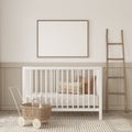 Nursery interior in scandinavian style. 3d render Royalty Free Stock Photo