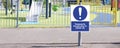 Nursery play parks for kids closed sign on gate due to coronavirus covid-19