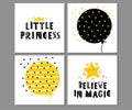 Nursery posters set in scandinavian retro style. Vector graphic illustration. Hipster style. Fun typography. Cute design