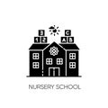 Nursery school black glyph icon