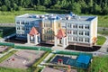 Nursery school building with playgrounds