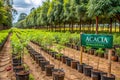 Nursery specializing in fast-growing acacia and eucalyptus Royalty Free Stock Photo