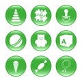 Nursery supplies - vector web icons (buttons)