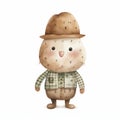 Potato Character Watercolor Artwork Illustration With Detailed Costumes