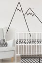 Nursery with white cot Royalty Free Stock Photo