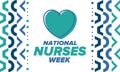 National Nurses Week. Thank you nurses. Medical and health care. Celebrated annual in United States. Vector illustration