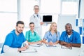Nurses and general practitioner with laptop Royalty Free Stock Photo