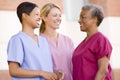 Nurses Standing Outside A Hospital Royalty Free Stock Photo