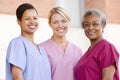 Nurses Standing Outside A Hospital Royalty Free Stock Photo