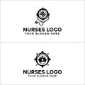 Nurses travel stethoscope compass logo design