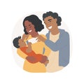 Nursing a baby isolated cartoon vector illustration.