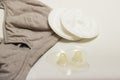 Nursing bra for mothers and Silicon nipples. moms bra with new disposable breast pad. Prevents the flow of milk on the clothes, it