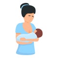 Nursing breast feeding icon, cartoon style