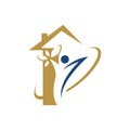nursing home care logo design vector for elderly caring symbol graphic concept