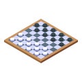 Nursing home checkers icon, isometric style