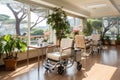 Nursing home with comfortable armchairs