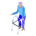 Nursing home granny walker icon, isometric style Royalty Free Stock Photo