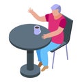 Nursing home lunch table icon, isometric style Royalty Free Stock Photo