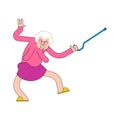 Nursing home party. Grandmother Dance. Grandma Dances. Old lady