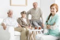 Nursing home with seniors Royalty Free Stock Photo