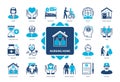 Nursing Home solid icon set