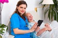 Nursing home technology Royalty Free Stock Photo