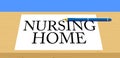 Nursing Home text on white paper with pen. Royalty Free Stock Photo