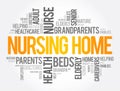 Nursing Home word cloud collage, health concept background Royalty Free Stock Photo