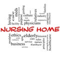 Nursing Home Word Cloud Concept in red and black Royalty Free Stock Photo