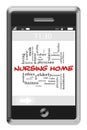 Nursing Home Word Cloud Concept on Touchscreen Phone Royalty Free Stock Photo