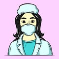 Nursing home worker nurse color icon vector