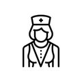 Black line icon for Nursing, caretaker and staff Royalty Free Stock Photo