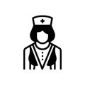 Black solid icon for Nursing, caretaker and medical Royalty Free Stock Photo