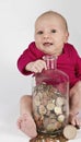 Nursling with money Royalty Free Stock Photo