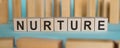 Nurture Word Written on Wooden Cubes