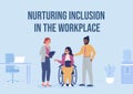 Nurturing inclusion in workplace flat vector banner template