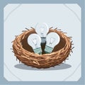 Nurturing Innovation Lightbulbs in a Nest Royalty Free Stock Photo