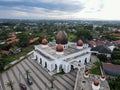 Nurul Mustofa Center Mosque panorama view Largest Mosque in Depok. Ramadan and Eid Concept and noise cloud when sunset or sunrise