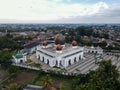 Nurul Mustofa Center Mosque panorama view Largest Mosque in Depok. Ramadan and Eid Concept and noise cloud when sunset or sunrise