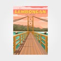 nusa lembongan bali travel poster vintage illustration design, bali poster design