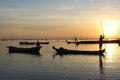 Nusa lembongan sunset boats bali indonesia Royalty Free Stock Photo