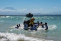 NUSA PENIDA/BALI,INDONESIA-JULY 07 2019: Ngaben ceremony on Nusa Penida Island, Bali. This ceremony is unique, the process of