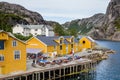 NUSFJORD, FINLAND - JULY 30, 2016: Fishing village Nusfjord Royalty Free Stock Photo