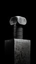 Nut and Bolt Anchored in a Solid Concrete Block. Generative ai Royalty Free Stock Photo