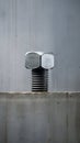 Nut and Bolt Anchored in a Solid Concrete Block. Generative ai Royalty Free Stock Photo