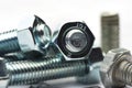 Nut and bolt close up Royalty Free Stock Photo