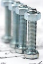 Nut and bolt close up Royalty Free Stock Photo