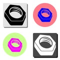 Nut bolt. flat vector icon Royalty Free Stock Photo