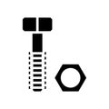 nut and bolt tool work glyph icon vector illustration Royalty Free Stock Photo